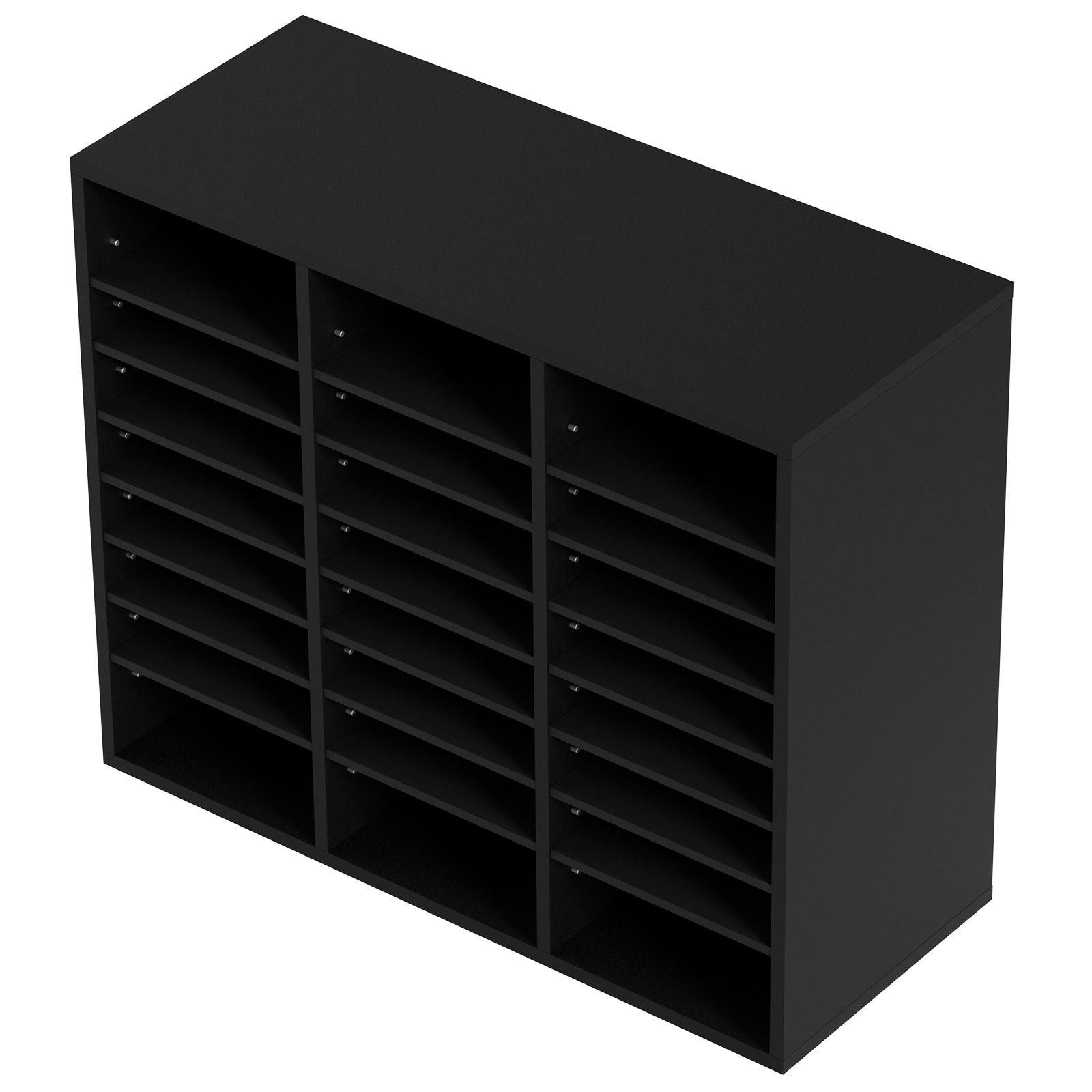 Wood Literature Organizer, 24 Compartments, File Sorter With Removable Shelves, Mailboxes Slot For Office Home Classroom Mailrooms Organization, EPA Certified, Black_maomaolike.com